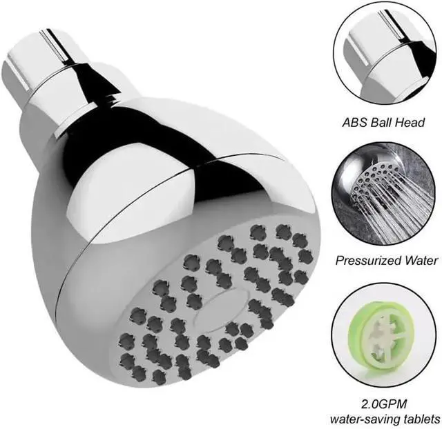 Alt view image 4 of 6 - High Pressure Fixed Shower Head 3 Inch Saving Water Chrome Anti-leak Shower Head For Powerful Water Rain Easy Installation for Relaxing and Comfortable Shower Experience