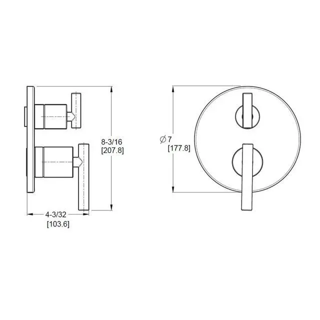 Alt view image 5 of 6 - Contempra Stacked Shower Two Handle Diverter Trim in Matte Black (Valve Not Included)