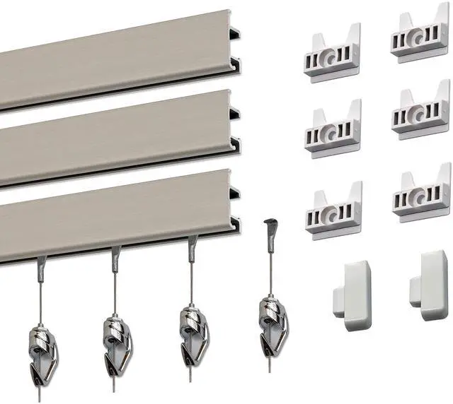 Main image of GalleryOne Pro Picture Hanging System Set - Covers 18 ft of Wall Space - Heavy Duty Discreet Picture Rails & Art Hanging Kit Without Nails - for Home or Office