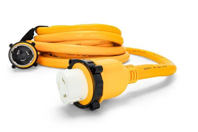 Alt view image 5 of 5 - PowerGrip 12-Foot Marine/Boat Extension Cord with 50M/50F Locking Adapters | Allows for Easy Boat Connection to Distant Power Outlets (55620)