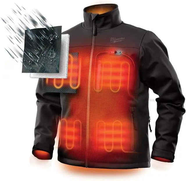 Alt view image 2 of 4 - Jacket M12 12V Lithium-Ion Heated Front and Back Heat Zones - Battery Not Included (Large, Black)
