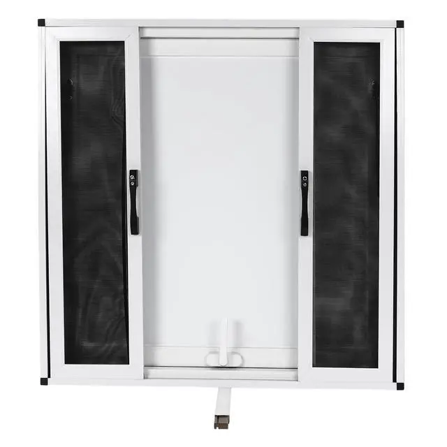 Alt view image 5 of 6 - Concession Window 36 x 36 inch for Food Trucks, Aluminum Alloy Concession Service Window with 4 Horizontal Sliding Screen Windows & Awning Door & Drag Hook for Food Trailers (36 x 36 Inch)