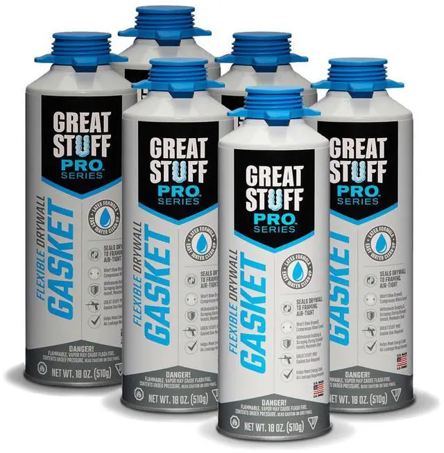 Main image of Flexible Drywall Gasket 18 oz, One Component, Water Based, Air Cured, Drywall Sealant for Use Only with Gasket Dispensing Gun (Pack of 6)