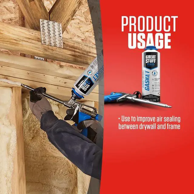 Alt view image 2 of 6 - Flexible Drywall Gasket 18 oz, One Component, Water Based, Air Cured, Drywall Sealant for Use Only with Gasket Dispensing Gun (Pack of 6)