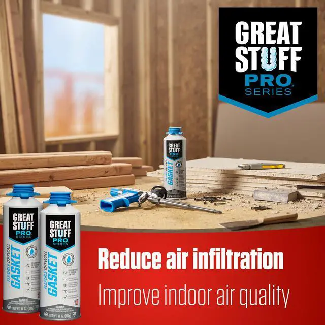 Alt view image 6 of 6 - Flexible Drywall Gasket 18 oz, One Component, Water Based, Air Cured, Drywall Sealant for Use Only with Gasket Dispensing Gun (Pack of 6)