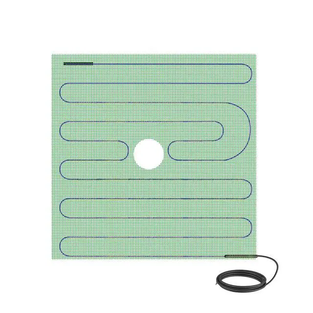 Alt view image 4 of 6 - Shower Floor Heating Mat 48 x 48 in., Electric Radiant Heating, Thin, Silent, and Invisible under Tile and Stone. Designed and Approved for Wet Locations (TempZone)