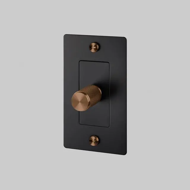 Main image of Buster and Punch 1 Gang Single LED Dimmer Switch Cross Knurl Pattern (Warm Sunset)