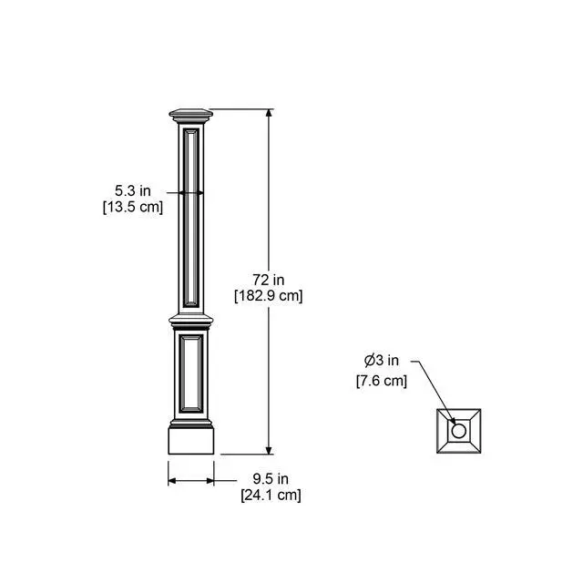 Alt view image 5 of 6 - Liberty Heavy Duty Outdoor Lamp Post - Easy Install for Porch & Patio Lights, Weather & Fade Resistant, Shock Resistant, Decorative Sleeve ONLY, Black