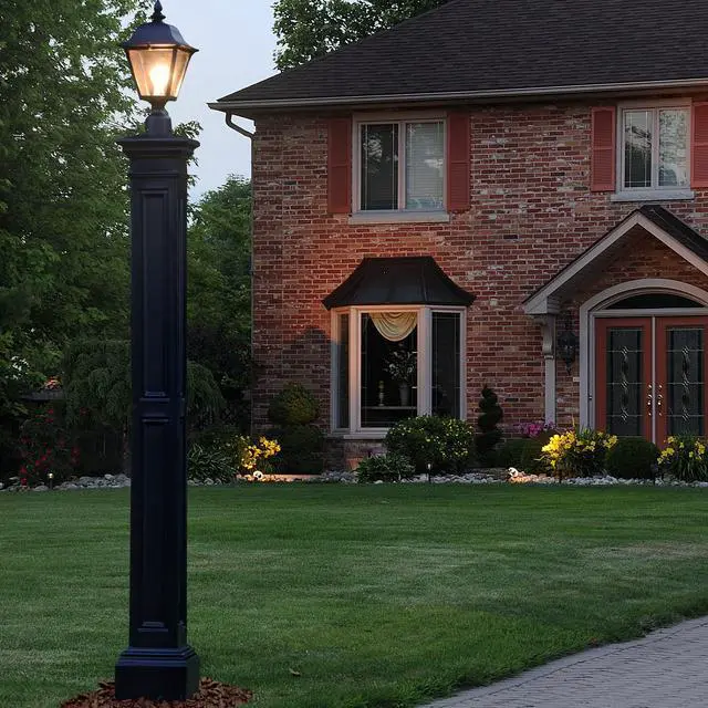 Alt view image 6 of 6 - Liberty Heavy Duty Outdoor Lamp Post - Easy Install for Porch & Patio Lights, Weather & Fade Resistant, Shock Resistant, Decorative Sleeve ONLY, Black