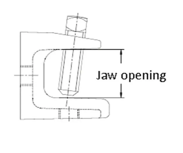 Alt view image 2 of 4 - 1/4'' Malleable Iron Beam Clamp 1/4"-20 Thread Size Up to 7/8" Max Jaw Opening (50)