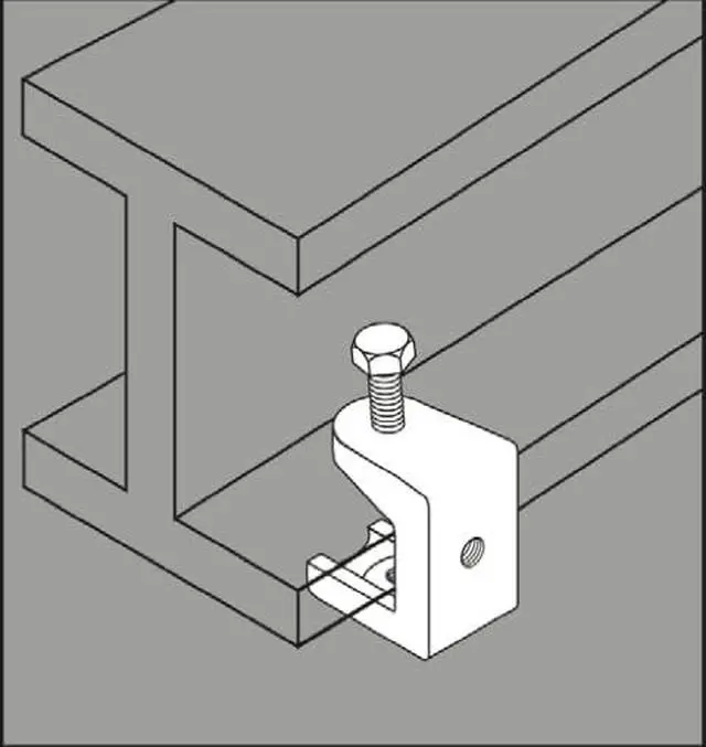 Alt view image 3 of 4 - 1/4'' Malleable Iron Beam Clamp 1/4"-20 Thread Size Up to 7/8" Max Jaw Opening (50)