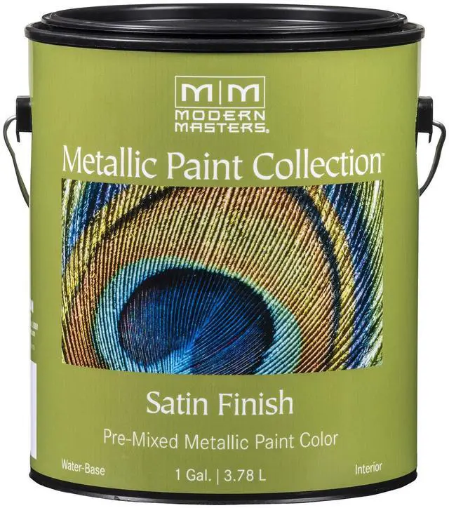 Main image of 1 gal ME150 Silver Metallic Paint Collection, Satin Water-Based Decorative Metallic Paint