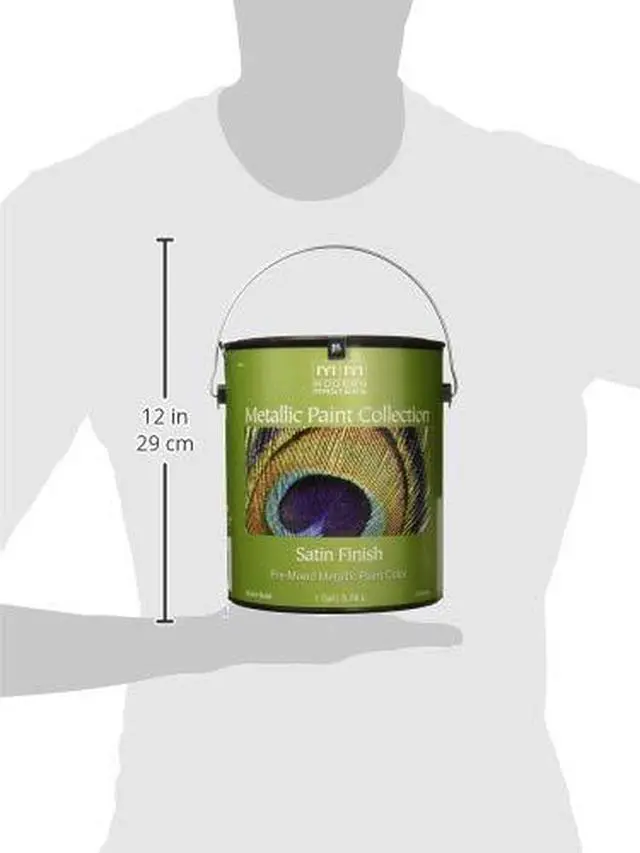 Alt view image 5 of 5 - 1 gal ME150 Silver Metallic Paint Collection, Satin Water-Based Decorative Metallic Paint