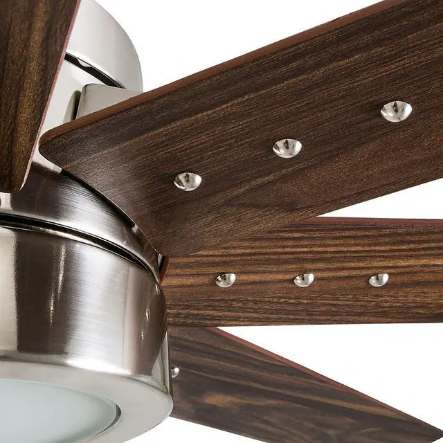 Alt view image 5 of 6 - Ceiling Fans Xerxes Modern 62 Inch Ceiling Fan with Light, Remote Control Fan, LED Indoor Fan with 8 Blades, French Oak and Gray Oak Blade Finish Options, Brushed Nickel (50608-01)
