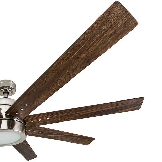 Alt view image 6 of 6 - Ceiling Fans Xerxes Modern 62 Inch Ceiling Fan with Light, Remote Control Fan, LED Indoor Fan with 8 Blades, French Oak and Gray Oak Blade Finish Options, Brushed Nickel (50608-01)