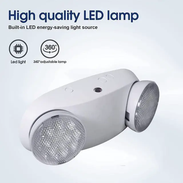 Alt view image 5 of 6 - LED Emergency Lights with Battery Backup, Two Head Adjustable LED Commercial Exit Light, UL 924 Certified, AC 120/277V, Hardwired Emergency Exit Light Fixtures for Business (12 Pack)