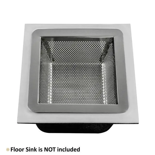 Alt view image 5 of 5 - Stainless Steel Floor Sink Drain Strainer 10W x 10L x 5H - Perfect for Restaurant, Bar, Buffet (5"H SS x 4)