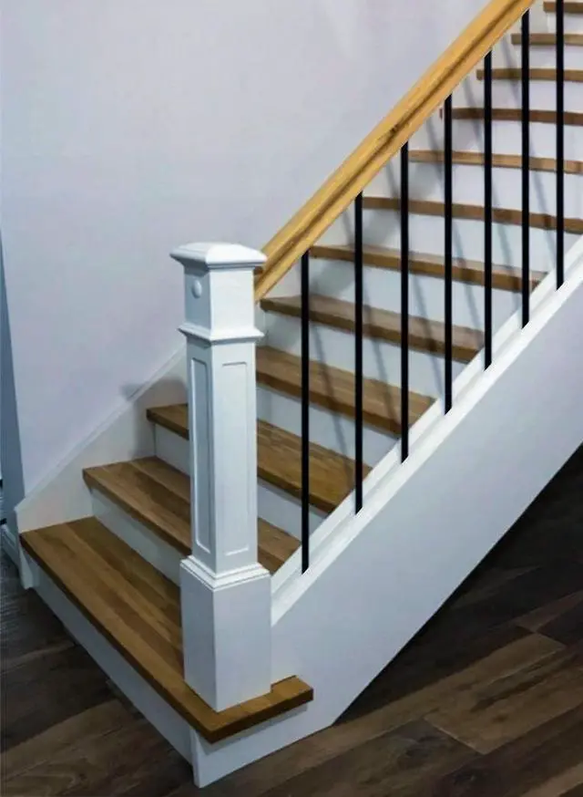 Alt view image 3 of 6 - 5/8" Round Iron Stair Balusters 44" Metal Stair Spindles for Indoor Stair Railing & Banister, Hollow, Satin Black Powder Coated, 30 Pack