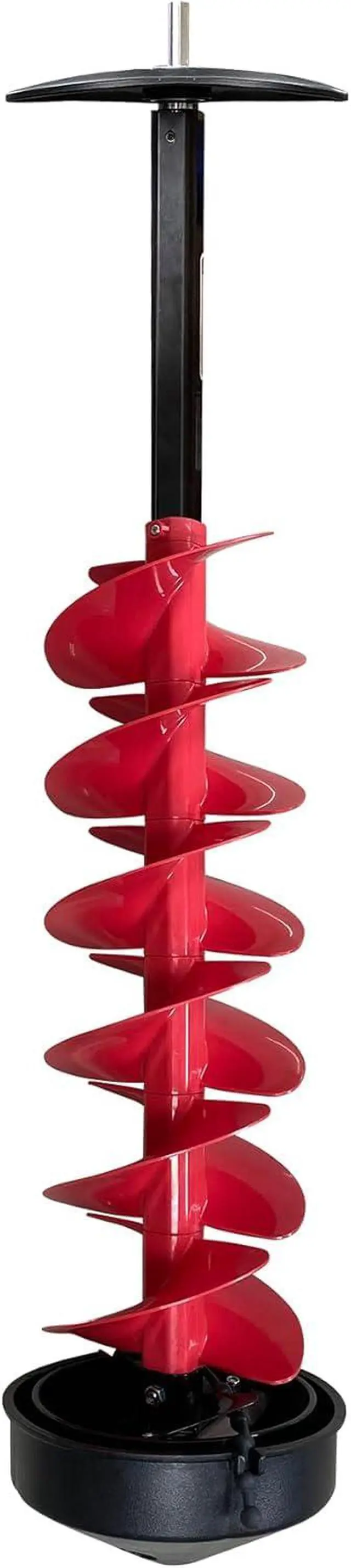 Main image of E-Drill Cordless Nylon 8" Ice Auger with 8" Centering Point Blade, Bit with Drill Adapter & Top Plate for Ice Fishing, Red