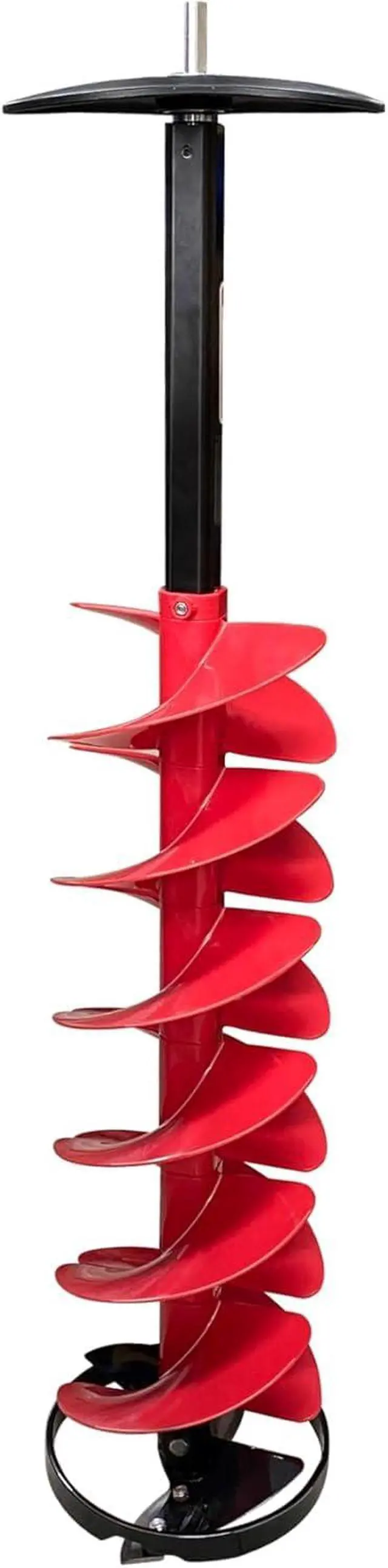 Alt view image 2 of 6 - E-Drill Cordless Nylon 8" Ice Auger with 8" Centering Point Blade, Bit with Drill Adapter & Top Plate for Ice Fishing, Red