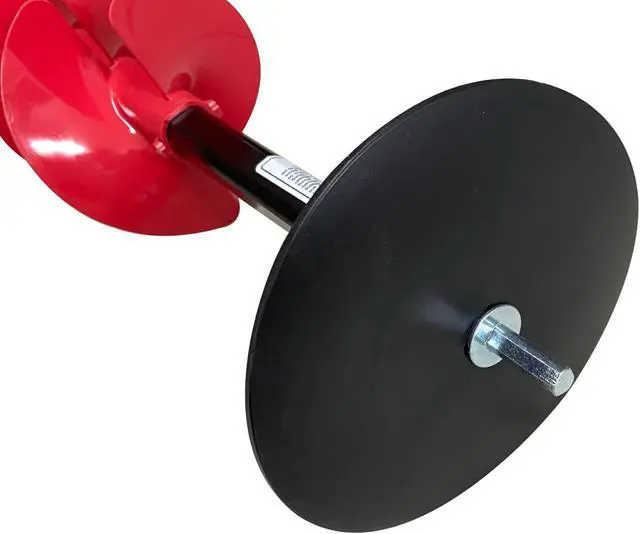 Alt view image 5 of 6 - E-Drill Cordless Nylon 8" Ice Auger with 8" Centering Point Blade, Bit with Drill Adapter & Top Plate for Ice Fishing, Red