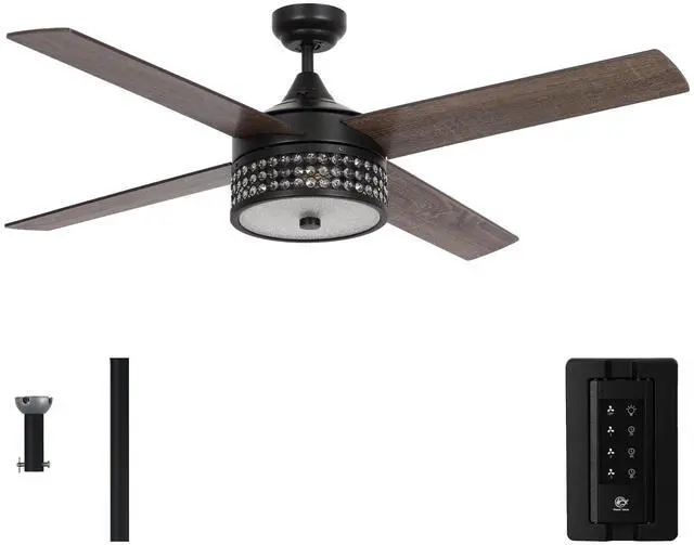 Main image of Ceiling Fans with Lights and Remote 52 Inch Black Ceiling Fan with Light for Bedroom Modern Outdoor Ceiling Fans for Covered Patios