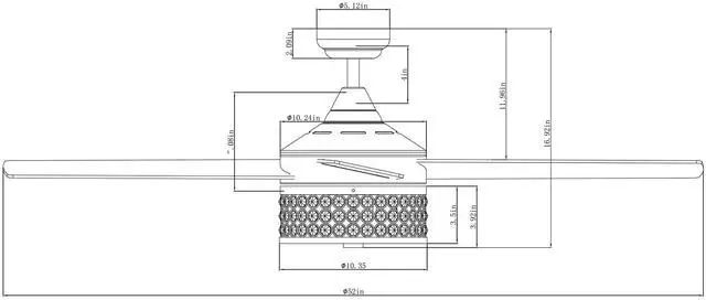 Alt view image 6 of 6 - Ceiling Fans with Lights and Remote 52 Inch Black Ceiling Fan with Light for Bedroom Modern Outdoor Ceiling Fans for Covered Patios