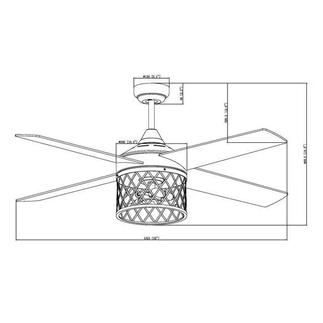 Alt view image 5 of 6 - Ceiling Fans with Lights and Remote Farmhouse Black Ceiling Fan with Light Outdoor Ceiling Fans for Patios Covered, 52 Inch