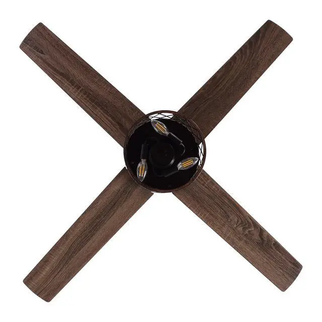 Alt view image 6 of 6 - Ceiling Fans with Lights and Remote Farmhouse Black Ceiling Fan with Light Outdoor Ceiling Fans for Patios Covered, 52 Inch
