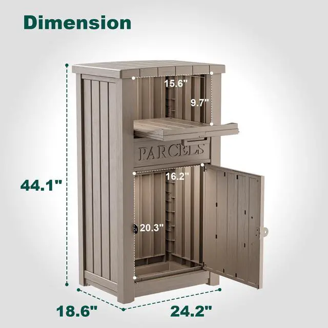 Alt view image 2 of 6 - Package Delivery Box - Ventilated Resin Package Delivery Boxes for Outside, Modular Outdoor Storage Box for Porch, Deck, or Entryway