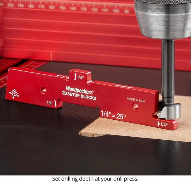 Alt view image 6 of 6 - 3D Setup Blocks, 7 Piece Set, Aluminum, USA Made, 4 Ways to Meaure on each Block, Router & Table Saw Gauge Blocks, Router Bit Height Gauge - 3D-SUB7