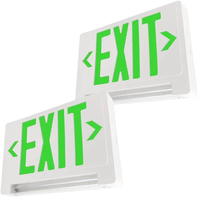 Main image of LFI Lights® Exit Sign Combo LED Light Bar Green LED/Wht UL Listed COMBOLPGW | Adjustable Light Pipe, Hardwired, Ceiling, Wall, and Top Mount, 120/277VAC, 222Lm, Damp Rated