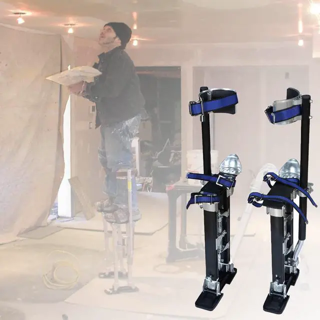 Alt view image 2 of 6 - 24-40In Adjustable Drywall Stilts for Sheetrock Painting or Cleaning Black