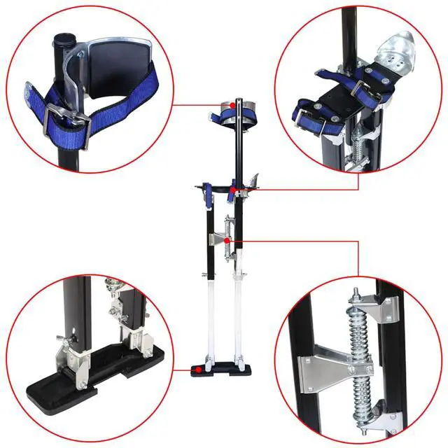 Alt view image 4 of 6 - 24-40In Adjustable Drywall Stilts for Sheetrock Painting or Cleaning Black