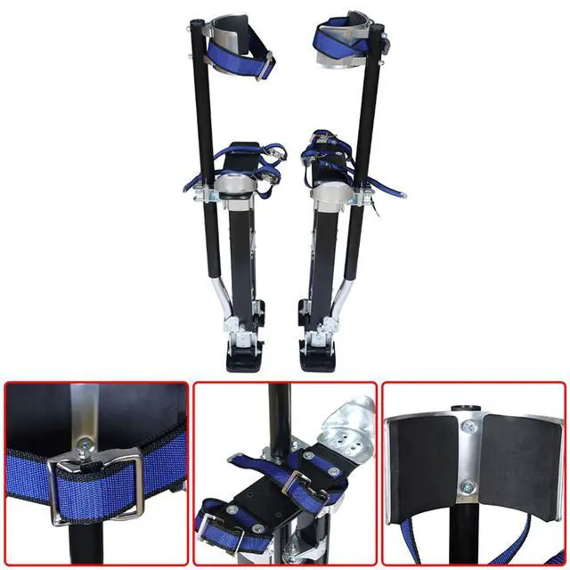 Alt view image 5 of 6 - 24-40In Adjustable Drywall Stilts for Sheetrock Painting or Cleaning Black