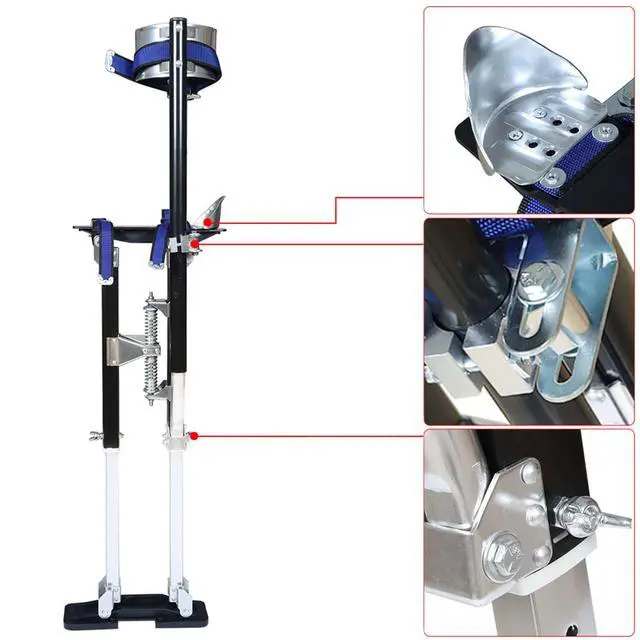 Alt view image 6 of 6 - 24-40In Adjustable Drywall Stilts for Sheetrock Painting or Cleaning Black
