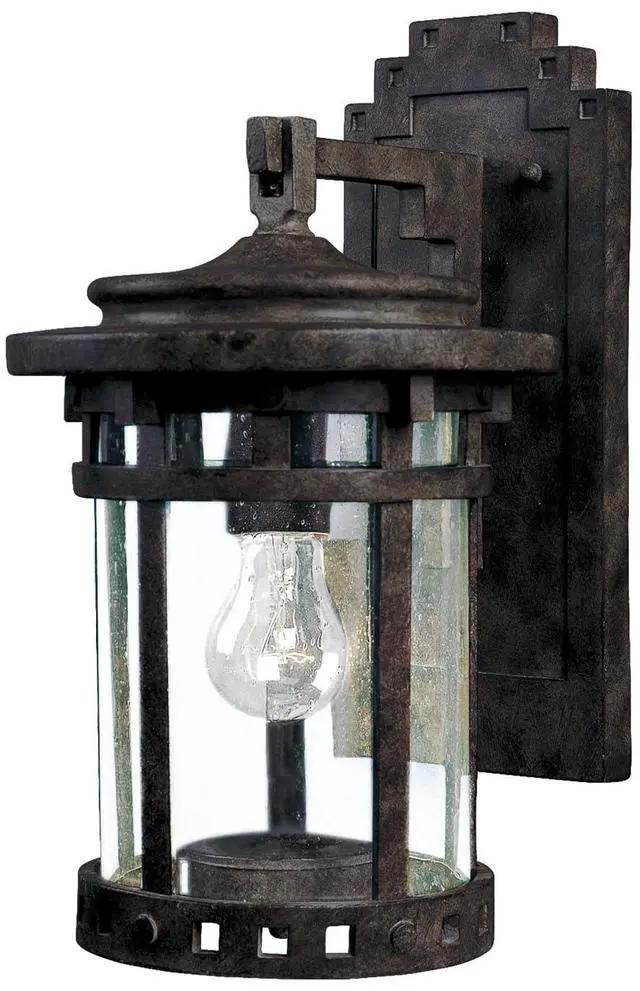 Main image of Lighting Santa Barbara 1-Light Outdoor Wall Lantern | Sienna Finish | Seedy Glass Shade | Craftsman Outdoor Wall Lantern for Front Doors and Entryways | Wet-Location Rated | 3131CDSE