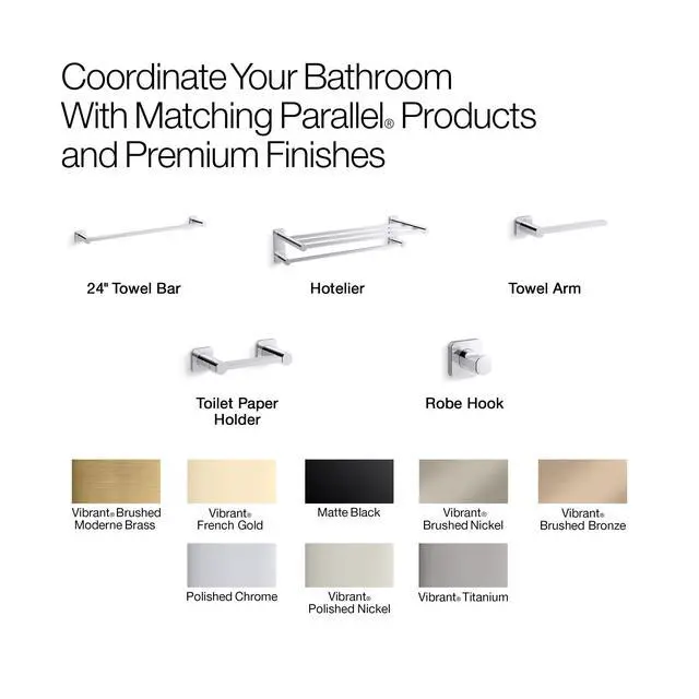 Alt view image 5 of 6 - 23525-BL Parallel® 24" Towel bar, Matte Black