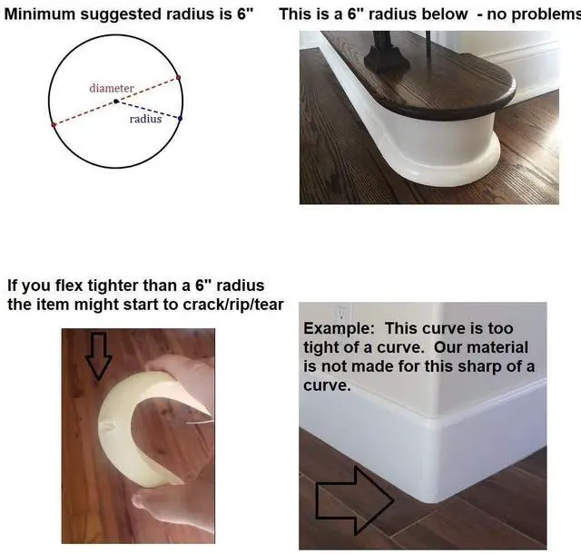 Alt view image 3 of 6 - Flexible Base Molding #WM603: 1/2" Thick X 5" Tall - 12 feet Long