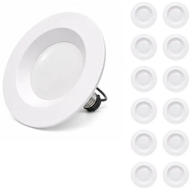 Main image of Smooth Reflector Trim Retrofit Kit, 6 Inch Dimmable LED 5CCT 2700K 3000K 3500K 4000K 5000K Downlight Recessed Lighting, 14 Watt, 1200 Lumens, Round Panel, ES Qualified, UL Listed (12)