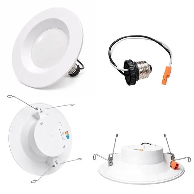 Alt view image 3 of 6 - Smooth Reflector Trim Retrofit Kit, 6 Inch Dimmable LED 5CCT 2700K 3000K 3500K 4000K 5000K Downlight Recessed Lighting, 14 Watt, 1200 Lumens, Round Panel, ES Qualified, UL Listed (12)
