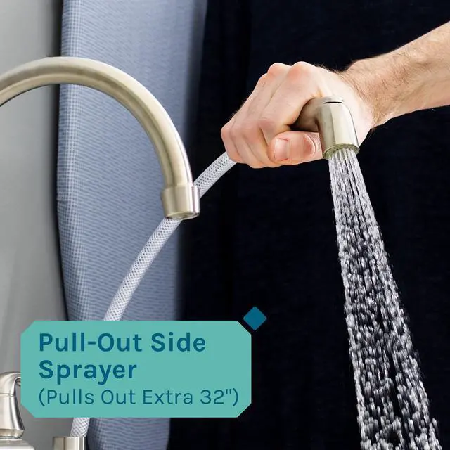 Alt view image 5 of 6 - Utility Sink Laundry Tub with Gooseneck Faucet by, Heavy Duty Sinks for Basement, Laundry Room, Garage or Shop, Large Standing Wash Station (Stainless Steel Faucet)