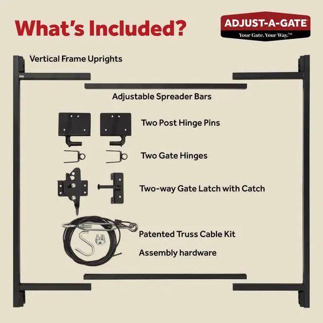 Alt view image 3 of 6 - Adjust A Gate Steel Frame Gate Adjustable Building Kit for Doorway and Driveway, 36 to 60 Inches Wide and 4 Inches High, 2 Pack