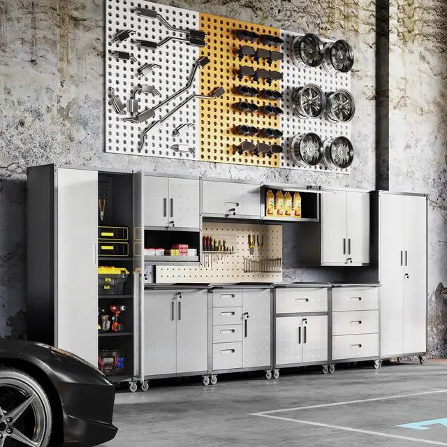 Alt view image 2 of 6 - Metal Storage Cabinet with Drawers Heavy Duty Steel Rolling Tool Cabinets on Wheels Garage Storage Cabinet Mobile Locking Tool Carts for Kitchen Basement Garage Warehouse, Assembly Required