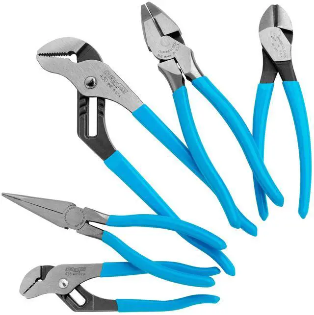Main image of GS-50 5pc Pliers Set | Made in USA | Forged High Carbon Steel | Includes Tongue & Groove, Linemen's, Long Nose and Cutting Pliers