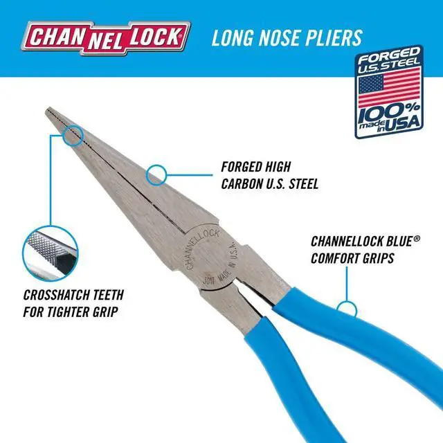 Alt view image 2 of 5 - GS-50 5pc Pliers Set | Made in USA | Forged High Carbon Steel | Includes Tongue & Groove, Linemen's, Long Nose and Cutting Pliers