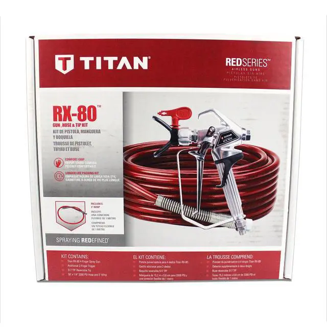 Alt view image 2 of 2 - RX-80 3600 psi Metal Airless Sprayer Gun, Hose and Tip Kit