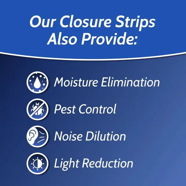 Alt view image 5 of 6 - Duco Classic Rib Foam Closure Strips 3ft Long, 9" Rib Spacing - 100 Pack of USA-Made Black Outer Foam Closure Strips for Metal Roofing Panels - Blocks Gaps, Moisture, Noise, & Dust (with Adhesive)