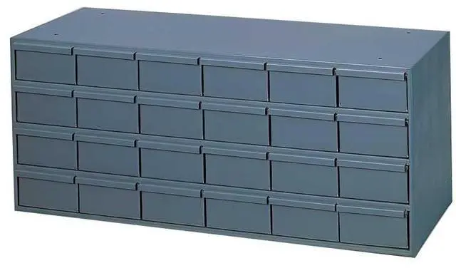Main image of 007-95 Gray Cold Rolled Steel Storage Cabinet, 33-3/4" Width x 14-3/8" Height x 11-5/8" Depth, 24 Drawer