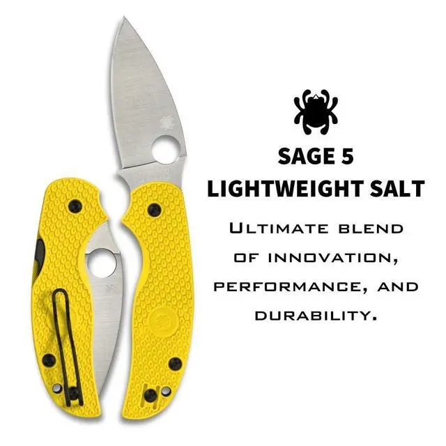 Alt view image 2 of 5 - Sage 5 Salt Folding Pocket Knife with 3" CPM MagnaCut Steel Blade and FRN Handle - EDC Knife for Men and Women, Perfect for Hunting, Tactical, Camping, Survival, Hiking - PlainEdge - C123PYL